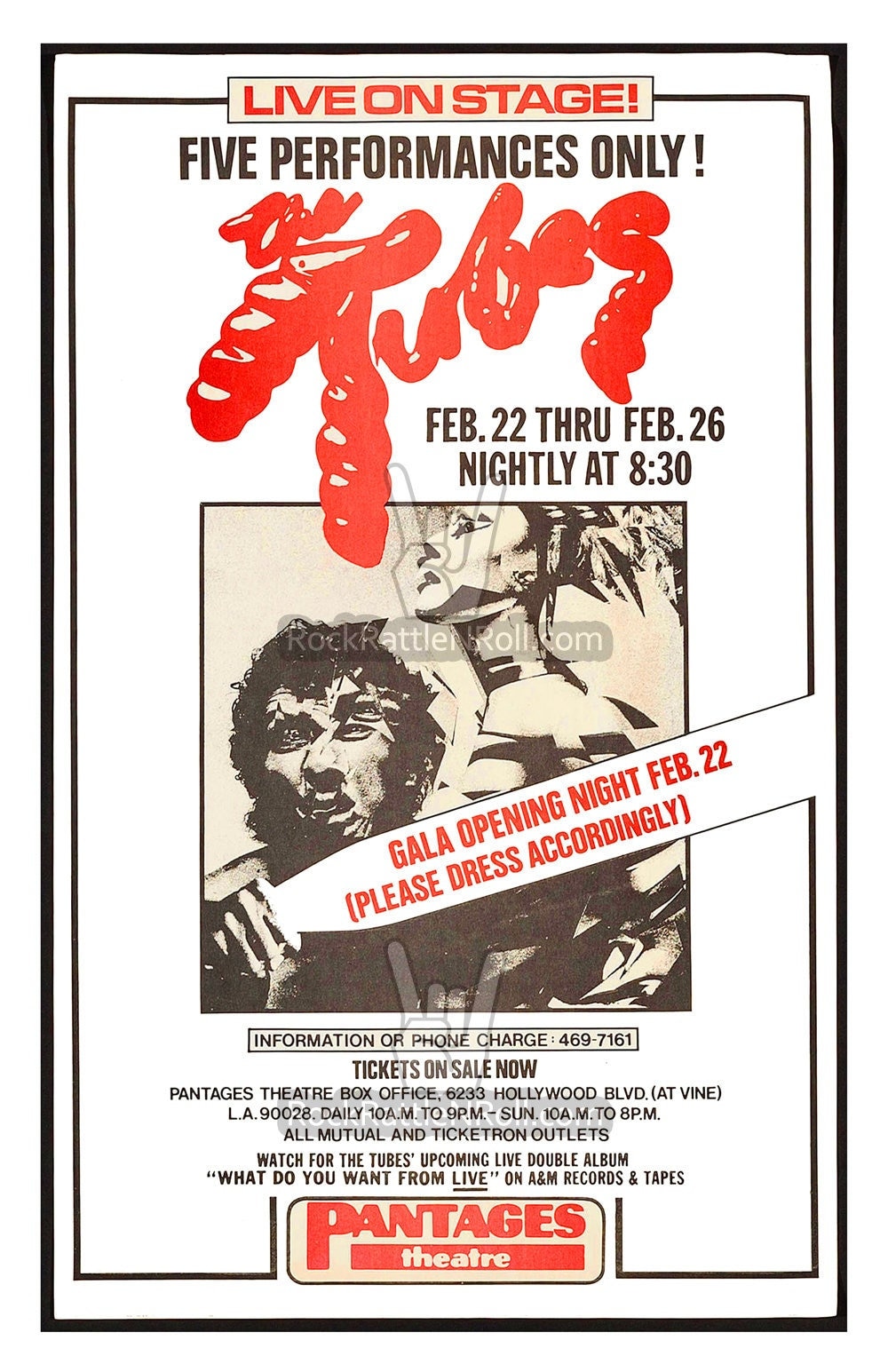 THE TUBES 1978 11x17 Concert Poster Pantages Theatre Five - Etsy