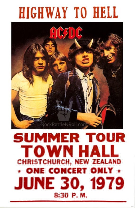 AC/DC 1979 Highway To Hell Tour Concert Poster 11x17 Bon Scott Etsy