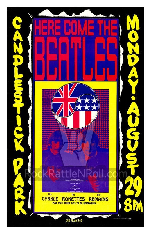 THE BEATLES 1966 Candlestick Park Concert Poster 11x17 Repro Etsy