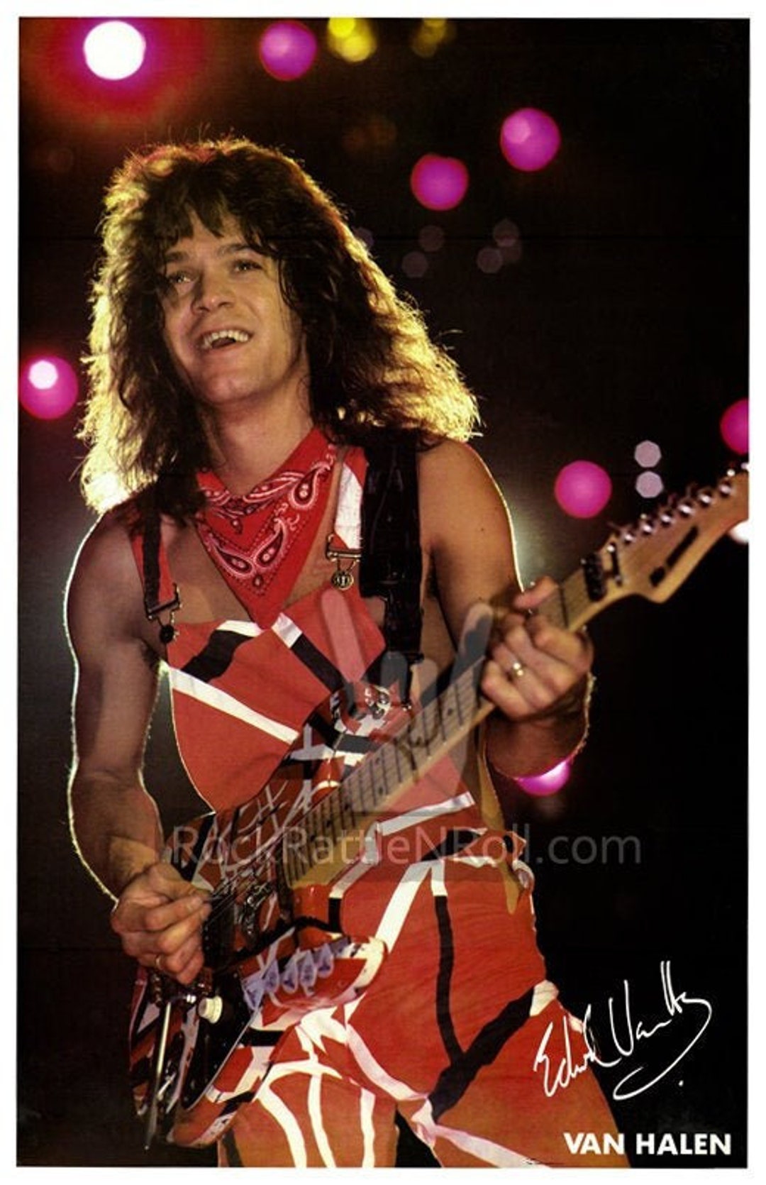 EDDIE VAN HALEN 1983 Frankenstrat gitaar op het podium Rock - Etsy Nederland