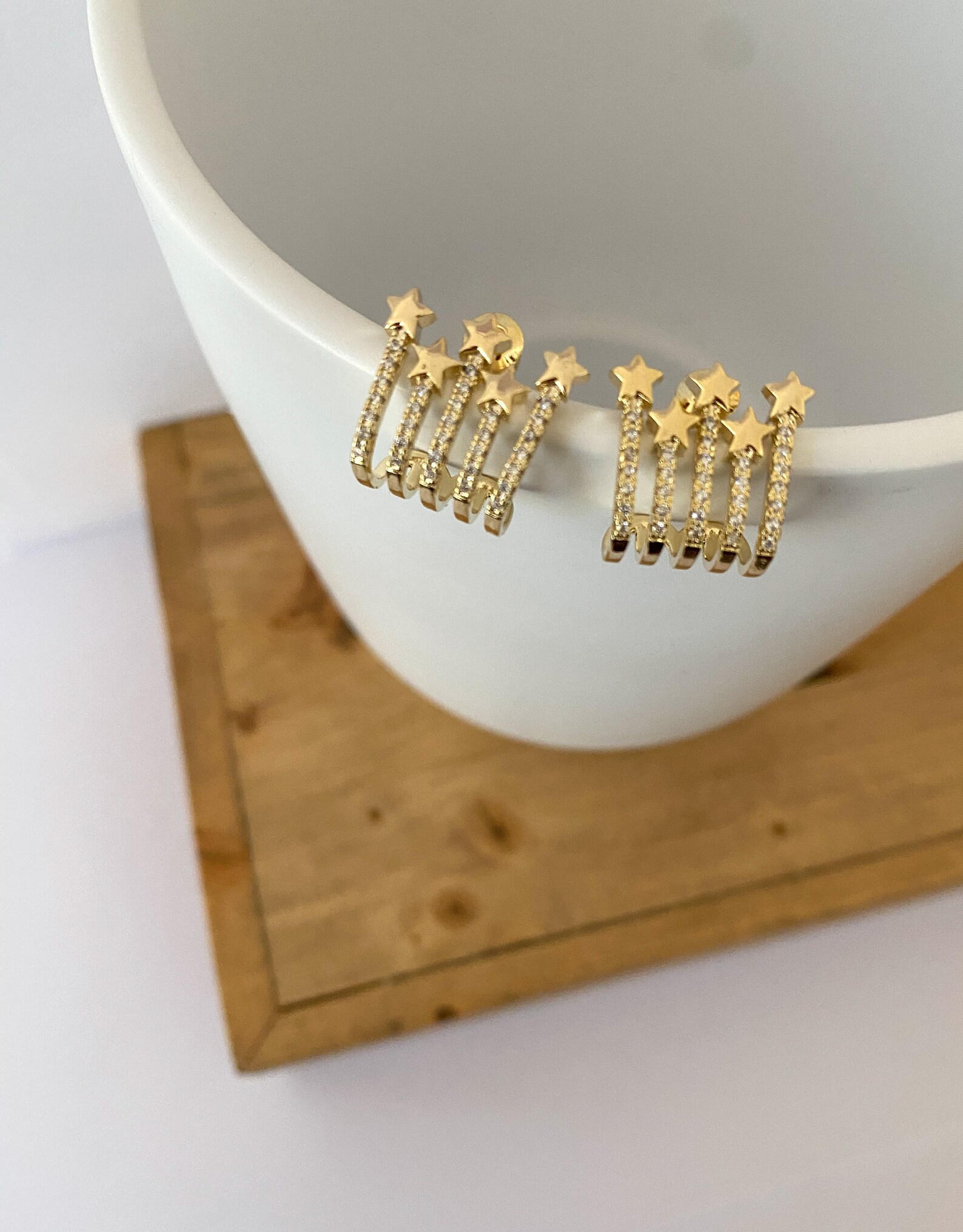 Start Huggies Gold Plated Huggies Gold Plated CZ Diamonds Huggies