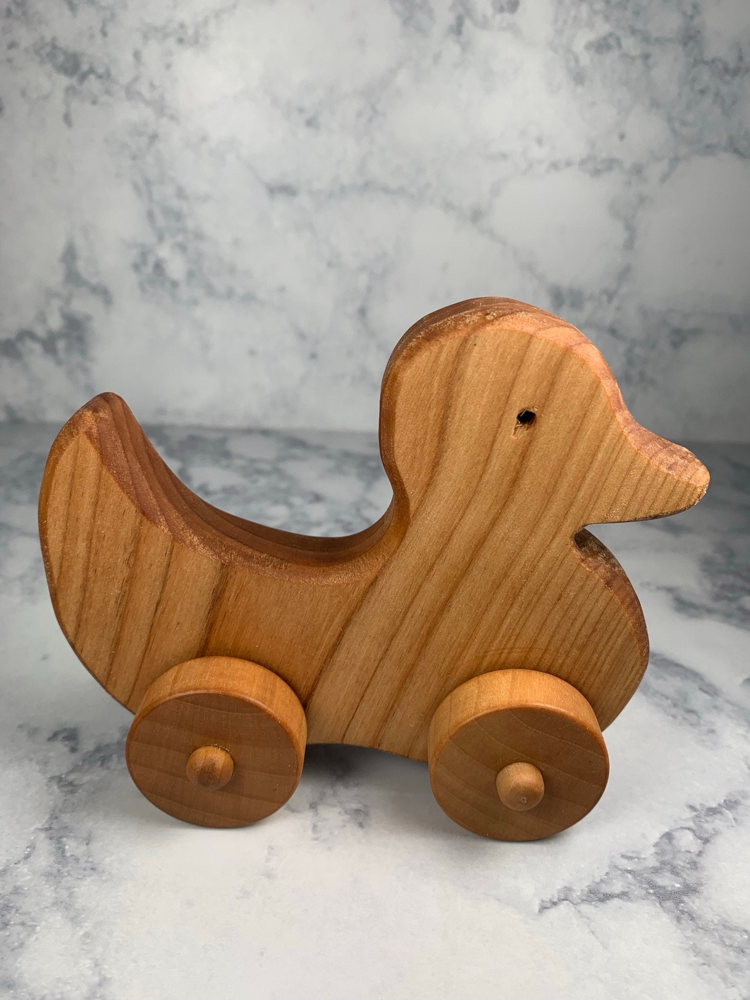 Handcrafted Wooden Duck Push Toy Etsy