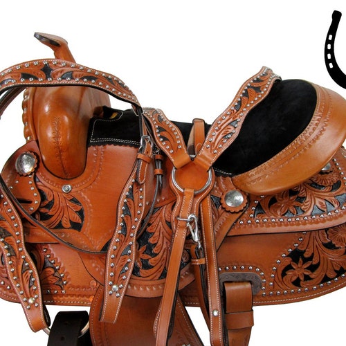 Western Saddle Leather Horse Tack Western Premium Leather Etsy