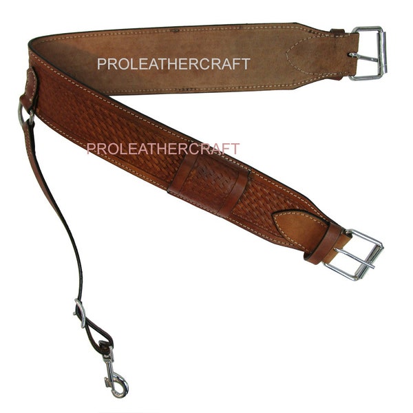 Western Saddle Cinch Basket Tooled Leather Pleasure Horse Barrel Trail