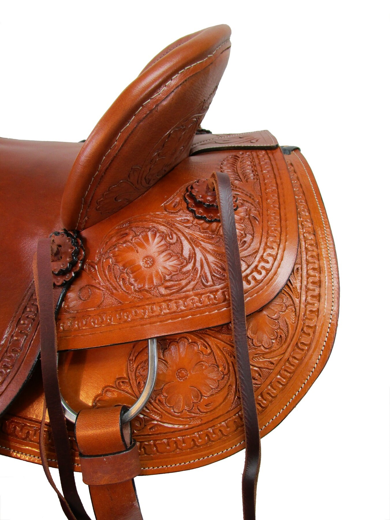 Wade Saddle Western Ranch Roping Pleasure Horse Floral Tooled Etsy
