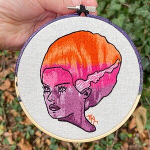 Multicolor Bride of Frankenstein Embroidery