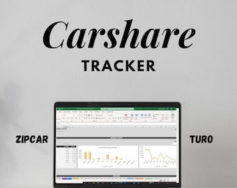 Carshare Tracker - Excel Template - Instant Download - Zipcar, Turo, Getaround