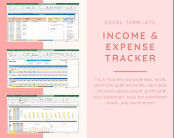 Income & Expense Tracker - Easy Bookkeeping Solution - Instant Download - Excel - Google Sheets