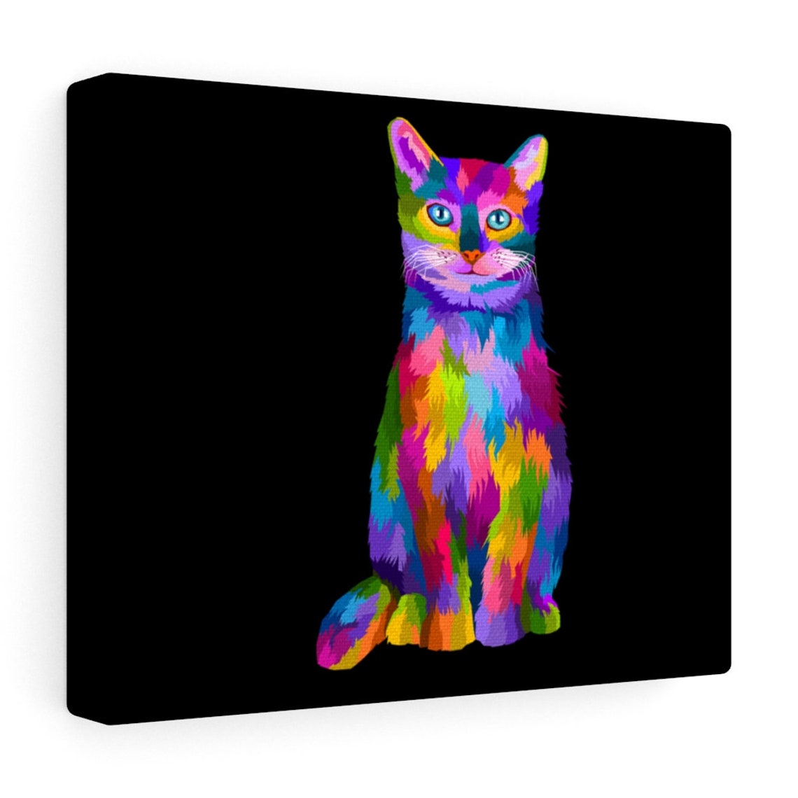 Abstract cat canvascanvas print wall art modern wall art Etsy