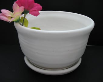 Handmade white ceramic planter