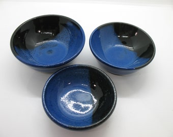 Handmade ceramic bowls, set of 3
