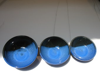 Handmade ceramic bowls, set of 3