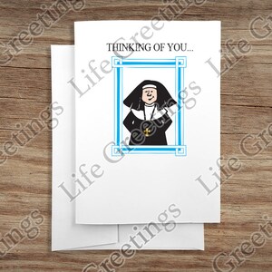 Grußkarte - Get Well Collection - "Thinking Of You" - Nuns Parody Collection - Nuns #14