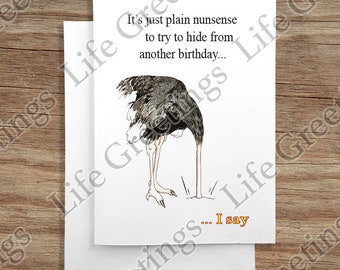 Greeting Card - Birthday Collection - "It's Just Plain Nunsense to Try to Hide from Another Birthday!" - Nuns Parody Collection - Nuns#26