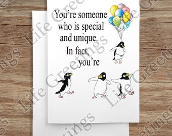 Greeting Card - Birthday Collection - "You're Someone Who is Special and Unique" - Nuns Parody Collection - Nuns#34