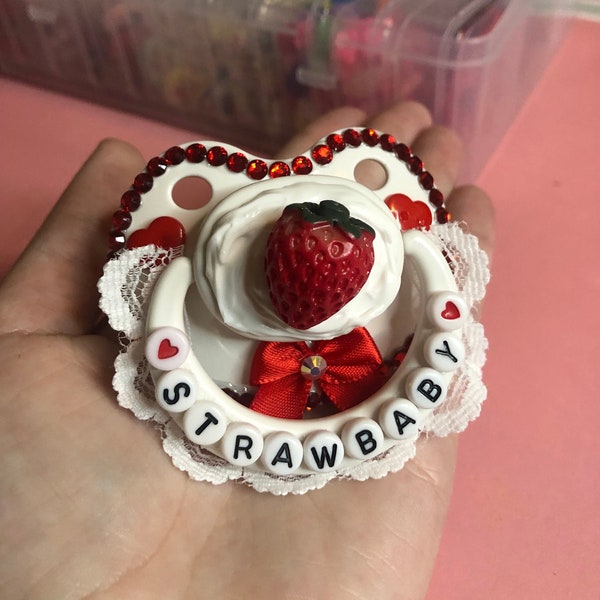 Strawbaby Decorated Adult Pacifier