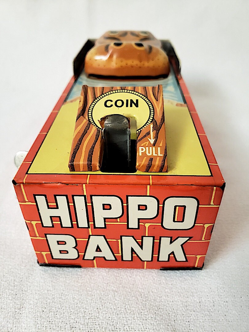 Vintage YONE Wind up Hippo Bank WORKS Etsy