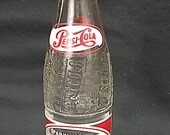 Vintage 1950s Pepsi Cola Glass Soda Bottle 10 oz from Selma NC
