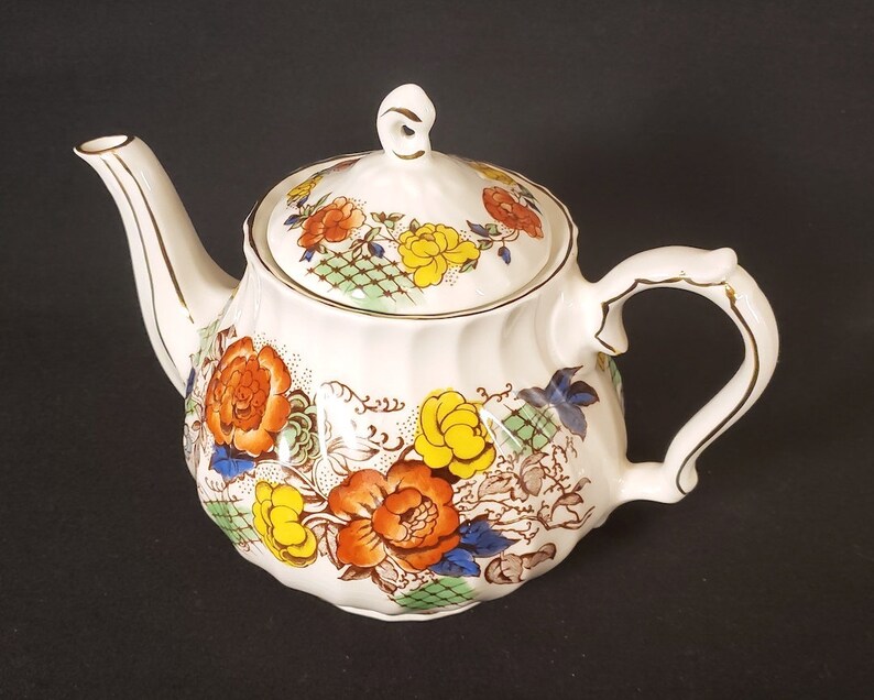 Sadler rose Garden Teapot 1940's Vintage READ Etsy