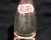 Vintage 1950s Pepsi Cola Glass Soda Bottle 10 oz from Rocky Mount NC CHIPPED