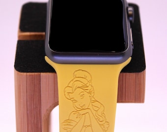 Belle, I want Adventure - Beauty and the Beast Inspired Laser Engraved Apple Watch band | Princess | Disney | Gift | Girl