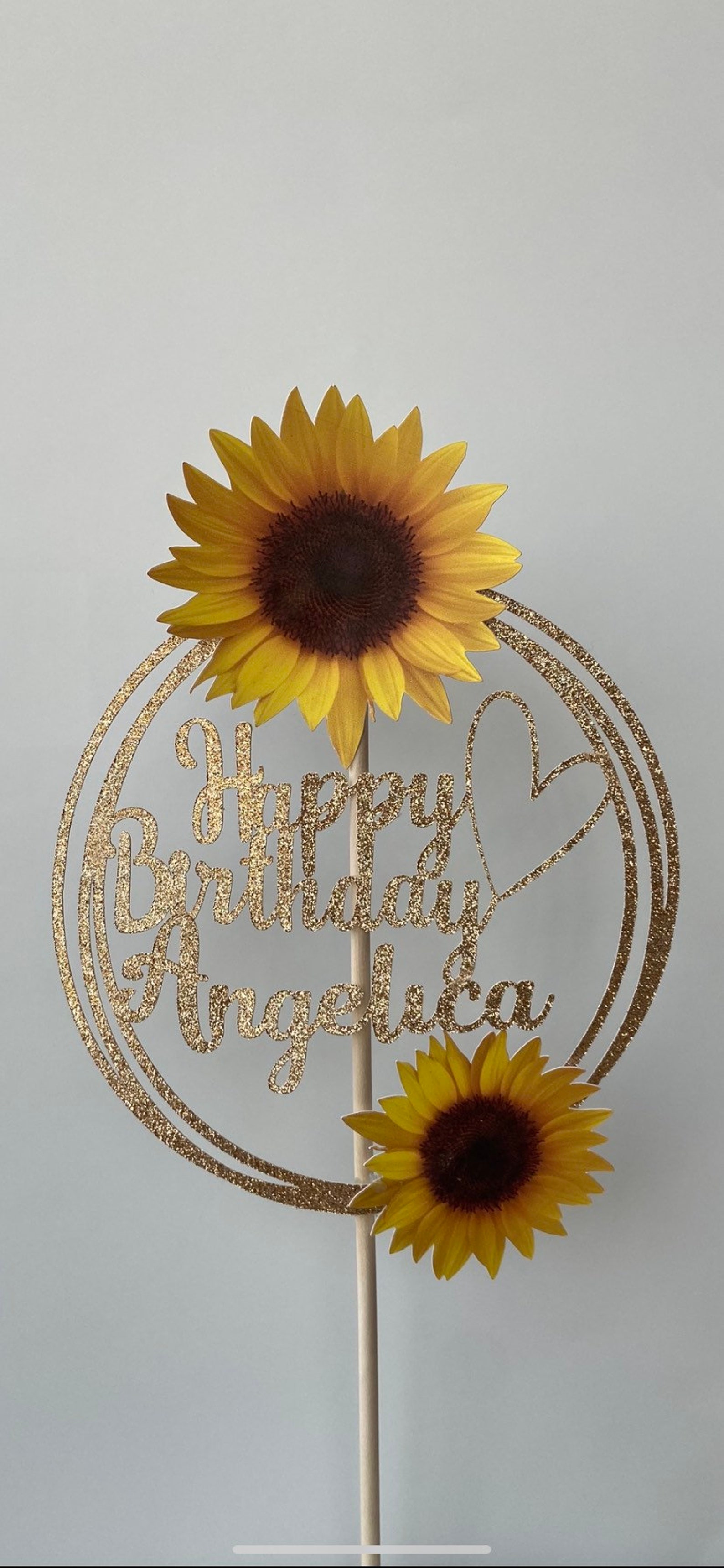 Personalized sunflower cake topper Etsy