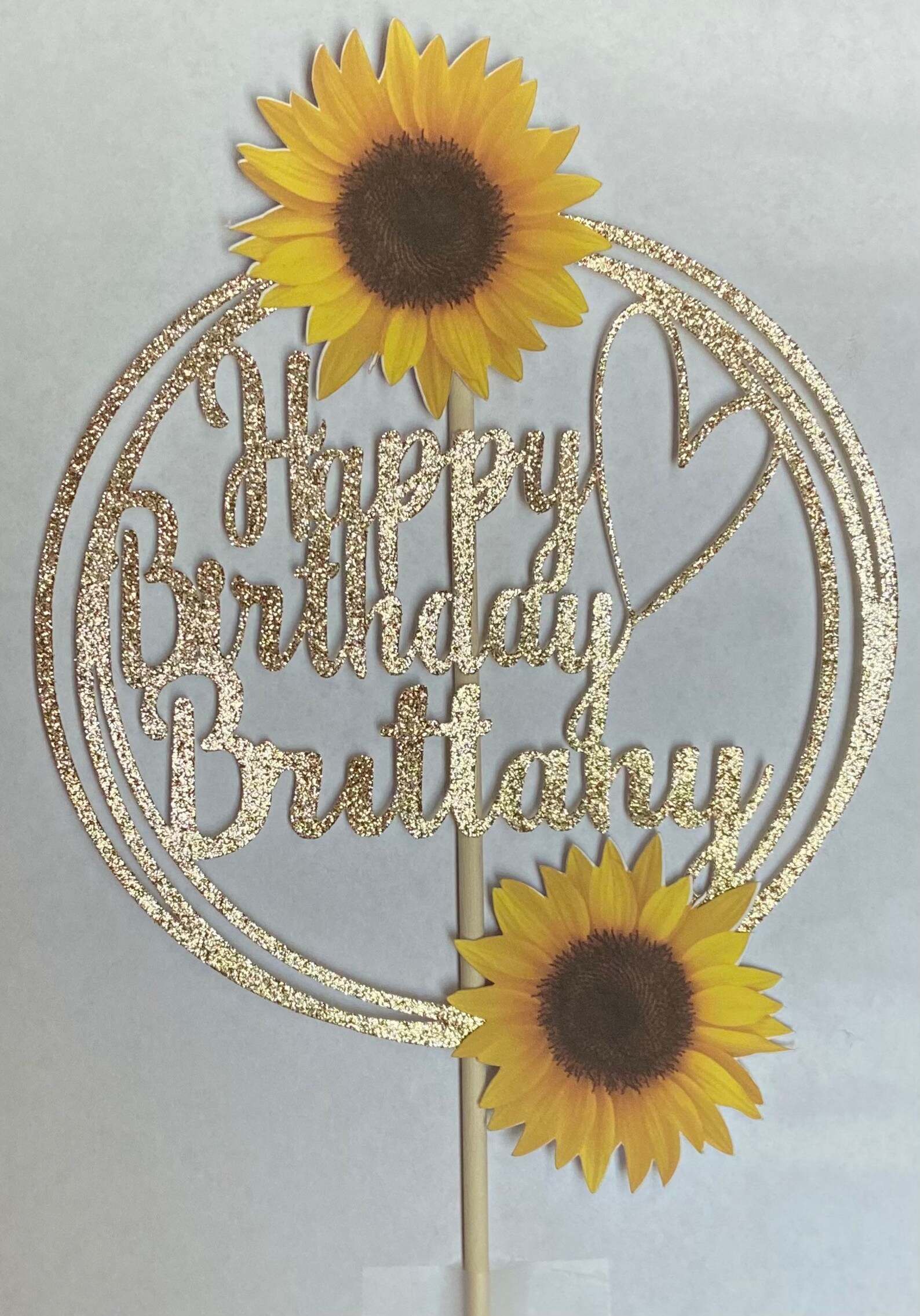 Personalized sunflower cake topper Etsy