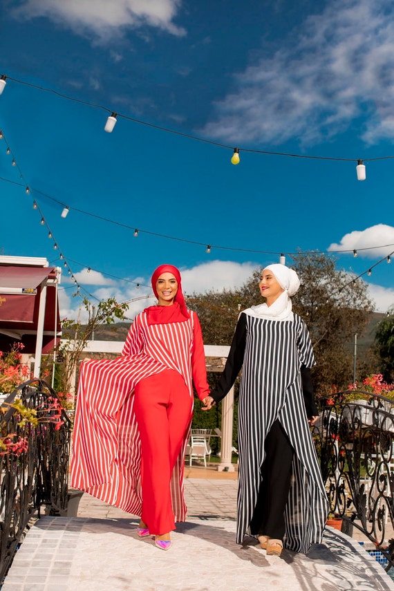 Two piece Jumpsuit in a striped Georgette