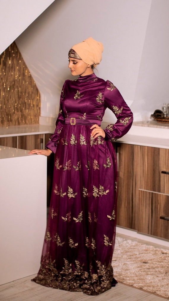 slim fit dress slacks The Purple Embroidered Cape Set main image 1