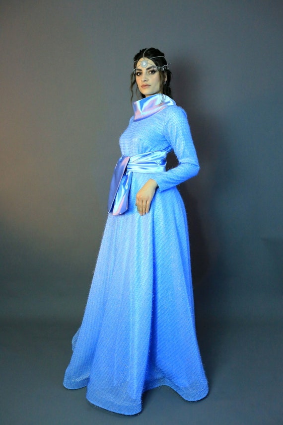 Blue Dress/ Prom Dress/ Long A-Line Dress/