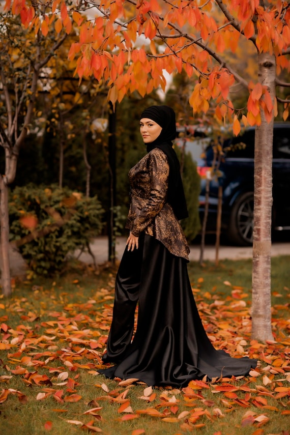Cotton, Satin, Skirt Overlay Trouser, Black, Snake Skin,  Animal Print, Jacket