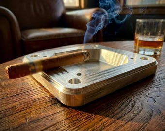 CNC-Machined Aluminum Cigar Ashtray – Limited Bespoke Run | 6061-T6511 Aluminum | Precision-Made | Modern Minimalist | Lifetime Durability