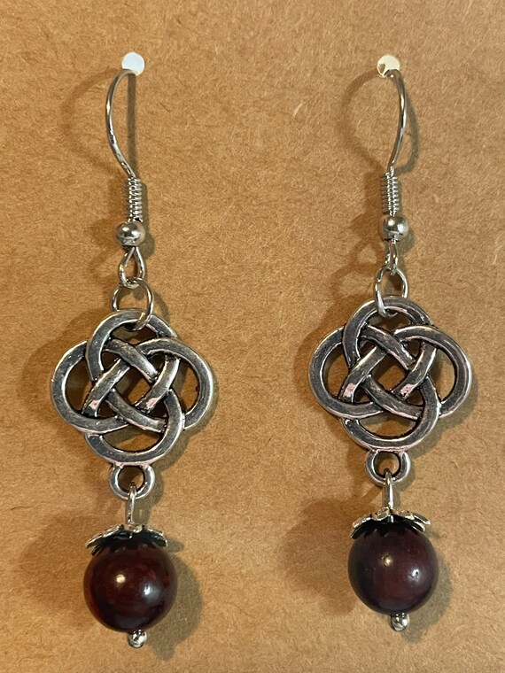 Celtic Knot Dangle Earrings Etsy