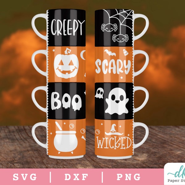 Halloween Stackable Mugs Etsy