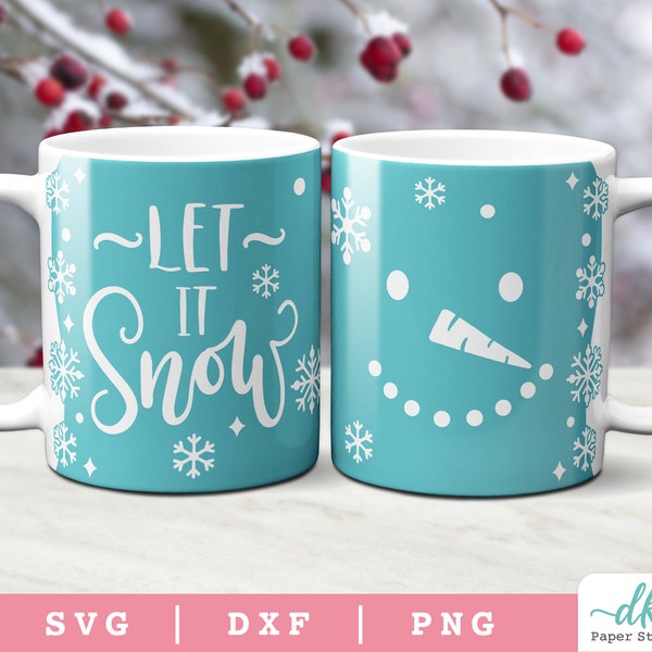 Snowman Cricut Mug Press SVG | Template for Infusible Ink Sheet