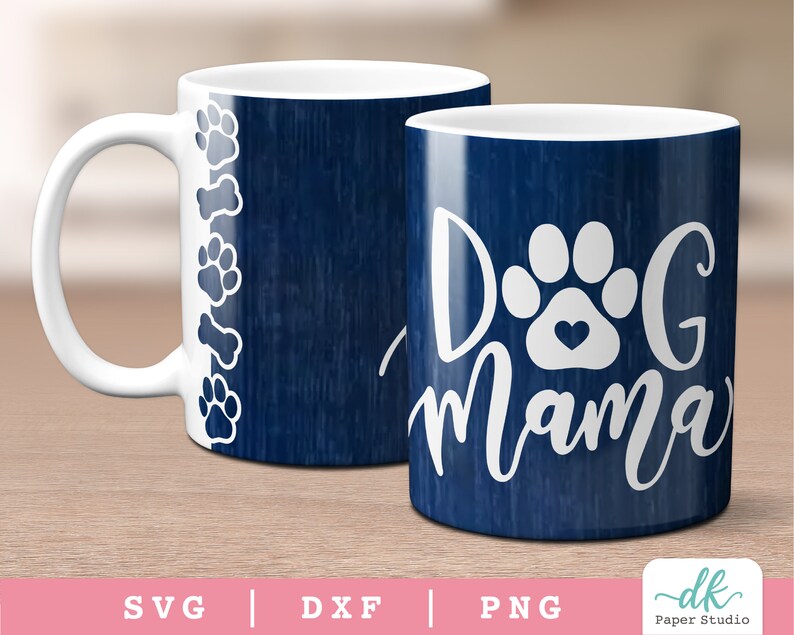 Cricut Mug Press SVG Template for Infusible Ink Sheet | Dog Mama Full Mug Wrap SVG 