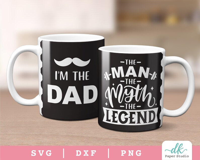 Cricut Mug Press SVG Template Design for Infusible Ink Sheet Full Mug Wrap SVG Father's Day Gift for Dad image 1