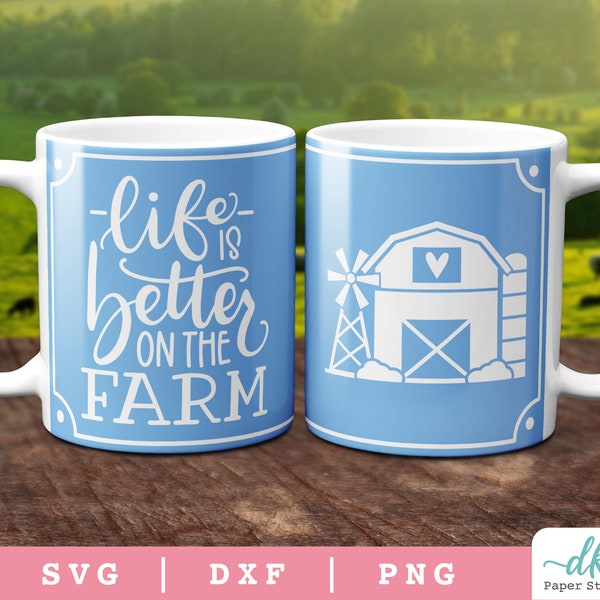 Life is Better On the Farm Cricut Mug Press SVG | Template for Infusible Ink Sheet