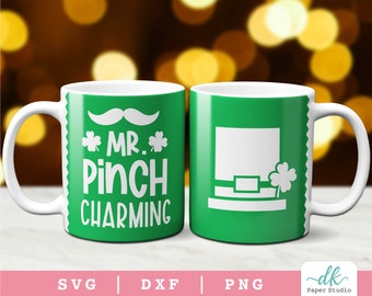 Cricut Mug Press SVG Template for Infusible Ink Sheet featuring a Mr Pinch Charming Mug Press SVG Design