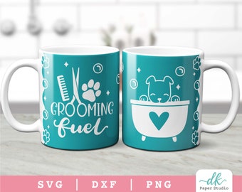 Cricut Mug Press SVG Template for Infusible Ink Sheet featuring a Grooming Fuel Mug SVG