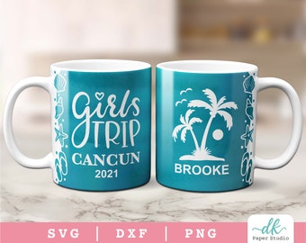 Girls Trip Cricut Mug Press SVG Template for Infusible Ink Sheet