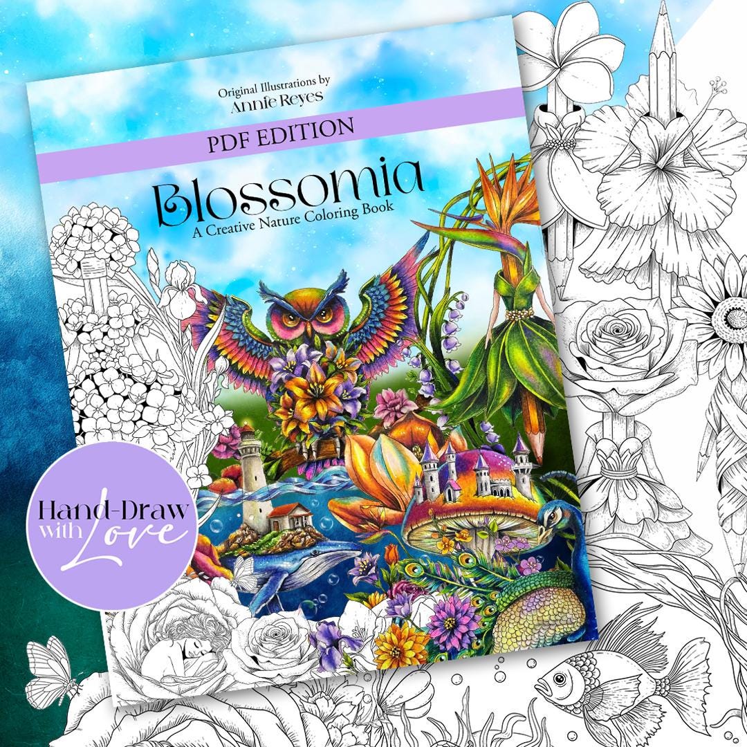 Blossomia Coloring Book Part 1: 20 Floral & Whimsical Art Pages