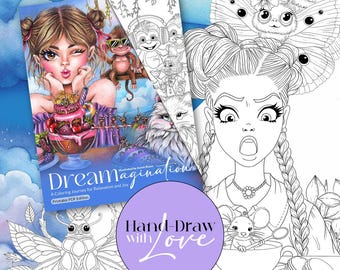 DREAMagination Coloring Pages: 10 Hand-Drawn Illustrations (PDF Edition)