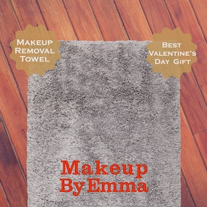 Serviette de maquillage brodée personnalisée : débarbouillette réutilisable en coton égyptien