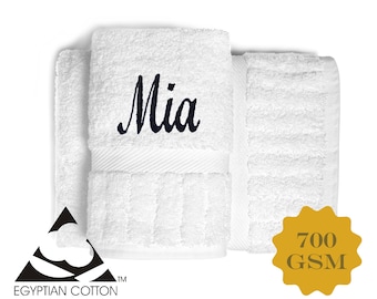 Personalized Monogram Embroidery Towel, Custom Monogrammed Luxurious 100% Egyptian Cotton Bath Towel, Hand Towel, Housewarming, Wedding Gift