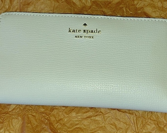 NWOT Kate Spade Mauve Textured Pebbled Cow Leather Bifold Wallet, MINT MSRP 220