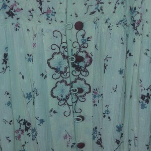 NWT Free People WILDFLOWERS geborduurde maxi-jurk met lange mouwen en v-hals crème LG afbeelding 4