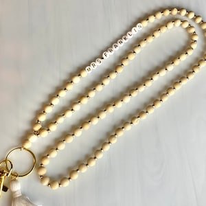 Gold und Holzperle Lehrer Personalisierte Lanyard - Individuell einstellbar