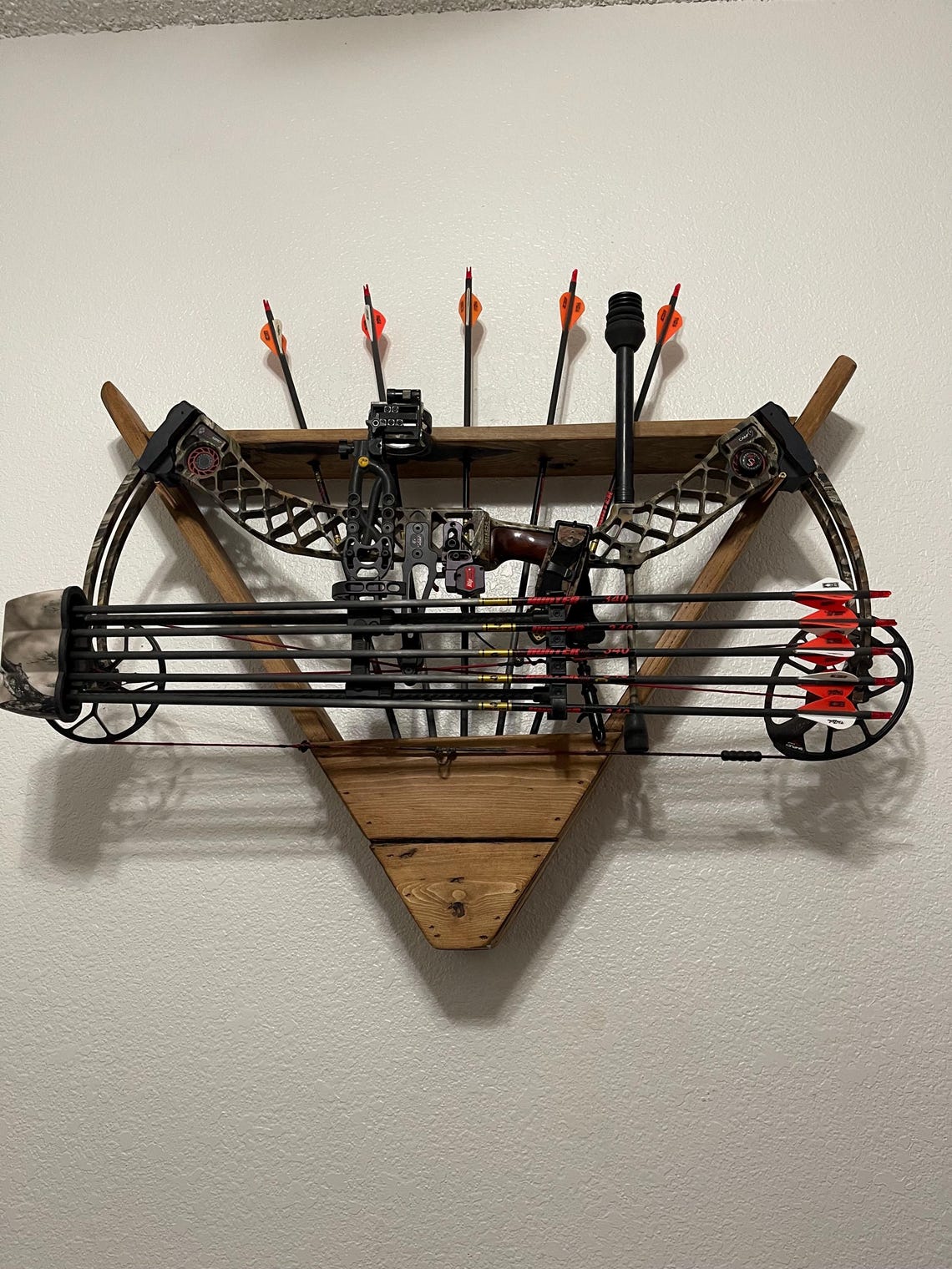 Rustic Reclaimed Wood Bow & Arrow Display Rack, Mancave Cabin Display ...