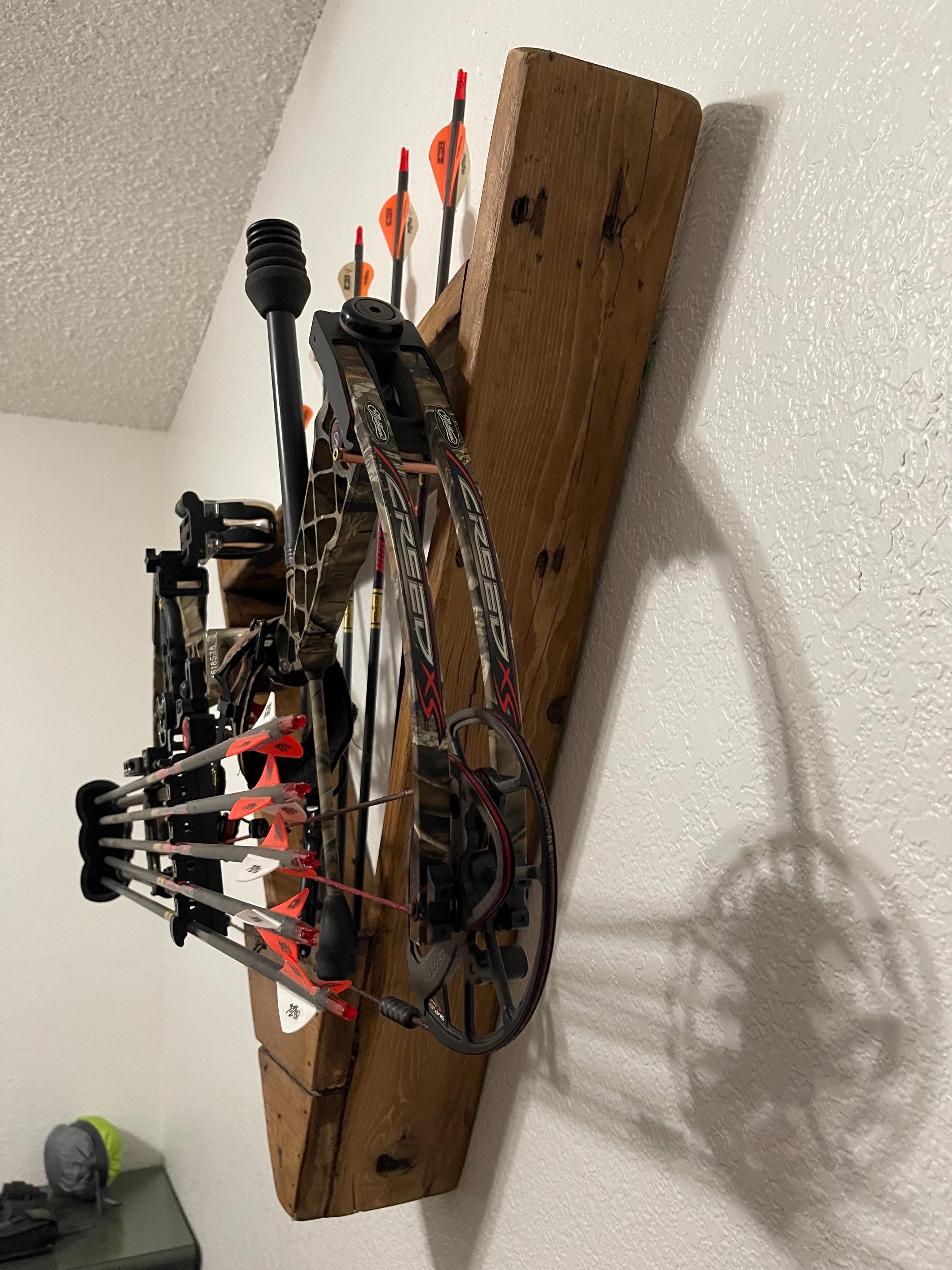 Rustic Reclaimed Wood Bow & Arrow Display Rack, Mancave Cabin Display ...